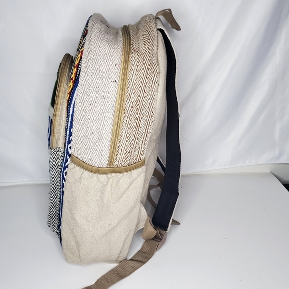 MOVING SALE FINAL PRICE NWOT Handmade Hemp & Cotton Patchwork Back… - Picture 4 of 6